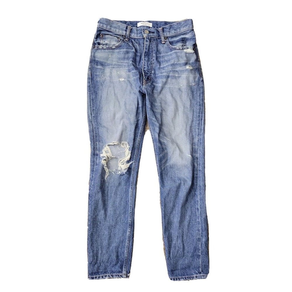 Moussy Vintage Distressed Destroyed Jeans Japanese Denim Sz 27 Red Line Selvedge
